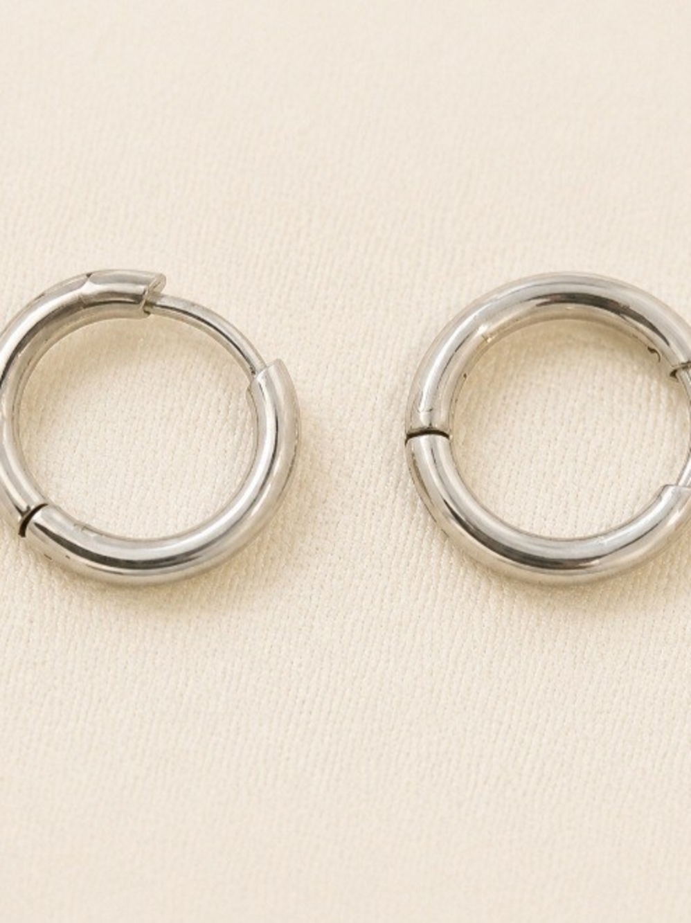 Sterling Silver Men’s Hoop Earrings - Silver